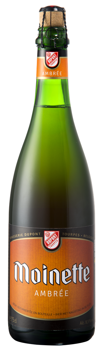 5410702001390 Moinette Ambrée 75cl - Packshot oficial botella alta definición Cervecería Dupont